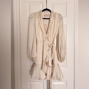KEEPSAKE the Label Ivory Wrap Ruffle Dress
